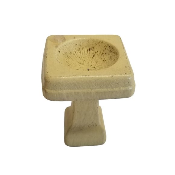 Dollhouse Furniture Accessory Vintage Miniature Bathroom Sink Pedestal Bird Bath - Picture 2 of 9